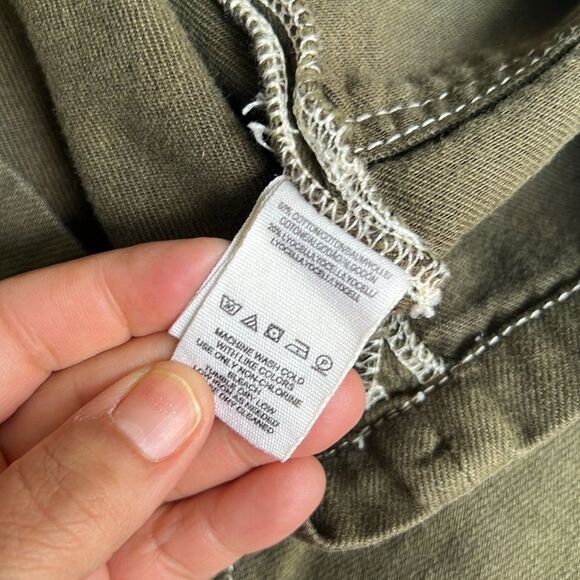 Free People Olive Green Belted utility safari paperbag mini skirt military - Picture 7 of 7